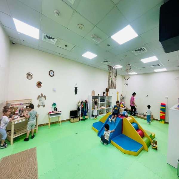 Soft green foam flooring for daycare centers