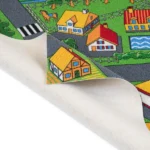 Village road play carpet showing felt non-slip backing.