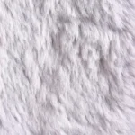 Close-up detail of a fluffy light grey faux fur texture